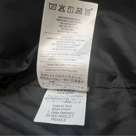 Volcom Mens Snap Front Jacket L Dark Gray Lightweight Water Resistant A1541551 - Picture 8 of 10